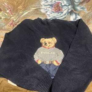 Polo by Ralph Lauren Navy Sweater with Bear Design